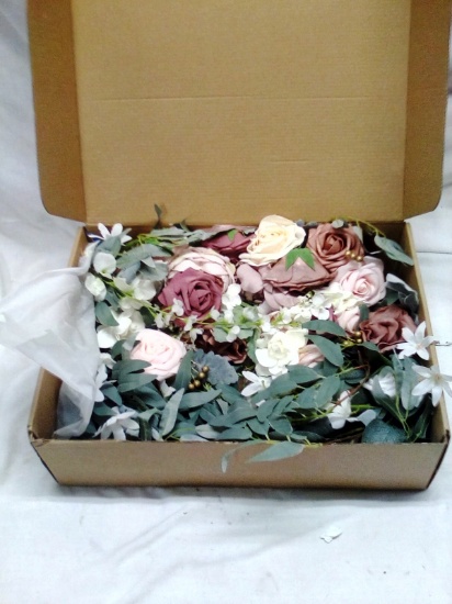 Box Full of Artificial Flowers