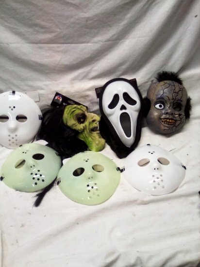 Qty. 8 Halloween Face Masks New With tags