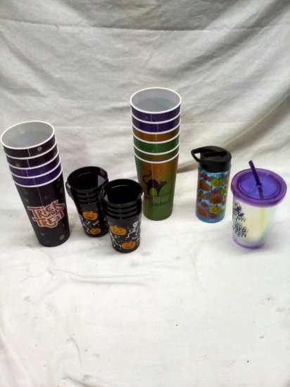 Large Group Of Misc. Halloween Party Drink Cups
