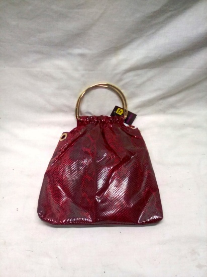 Faux Red Snakeskin Handbag