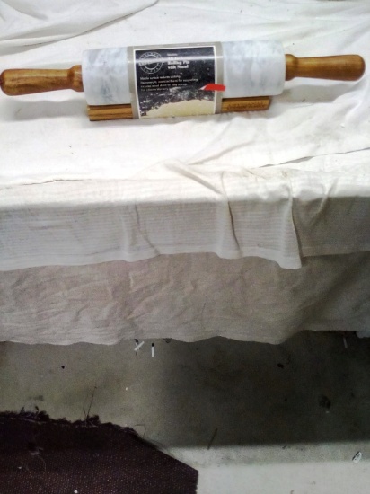 18" Marble Rolling Pin with Stand