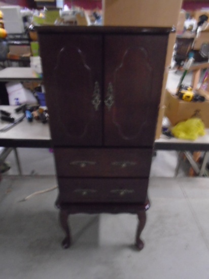 Beautiful Wooden Floor Jewelry Armoire Chest