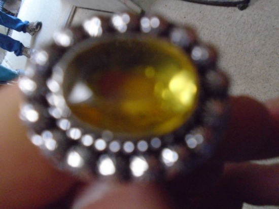 Ladies Greman Silver and Citrine Ring