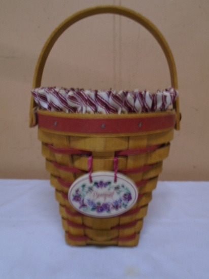 1996 Longaberger Bouquet Basket w/Liner and Protector