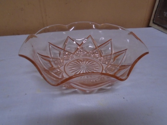 Beautiful Diamond Arches Pink Depression Glass Bowl
