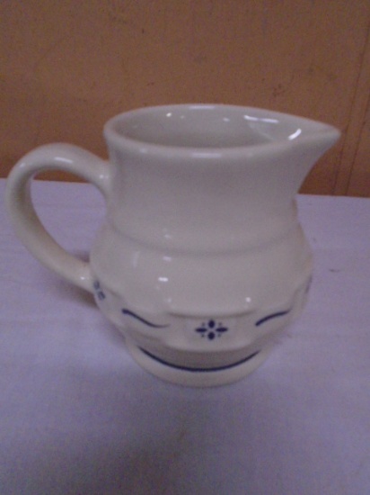 Longaberger Pottery Woven Traditions Classic Blue Creamer