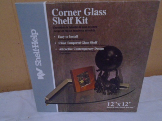 Shelf Help Corner Tempered Glass Shelf Kit