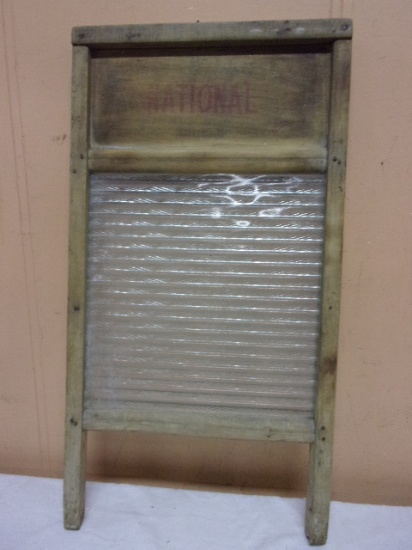 Antique National Glass Washboard