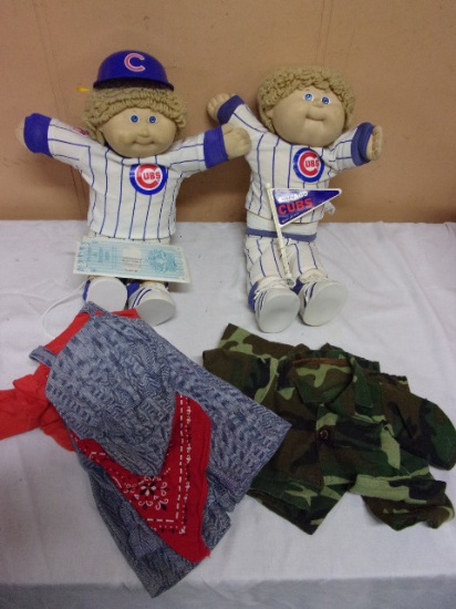 2 Vintage Cabbage Patch Dolls in Cubs Uniforms