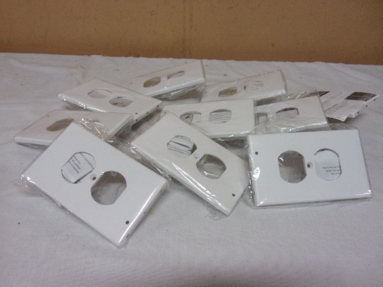 10 Brand New White Outlet Covers w/ Built in Night Light