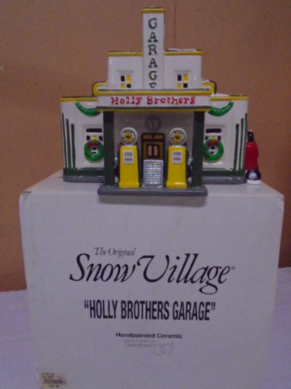 Department 56 Holly Brother Garage Lighted Handpainted Ceramic House