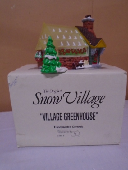 Department 56 Village Greenhouse Lighted Handpainted Ceramic House