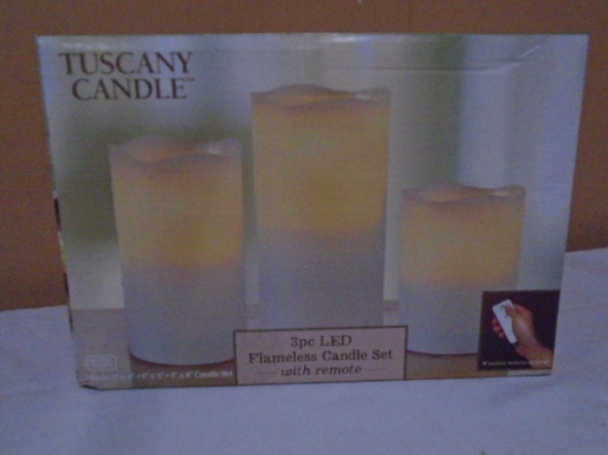 Tuscany Candle 3pc LED Flameless Candle Set w/ Remote