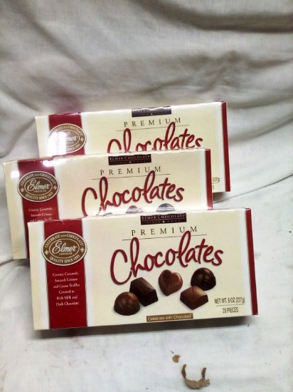 Qty. 3 boxes Elmer's Premium Chocolates 20 pieces per box