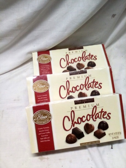 Qty. 3 boxes Elmer's Premium Chocolates 20 pieces per box