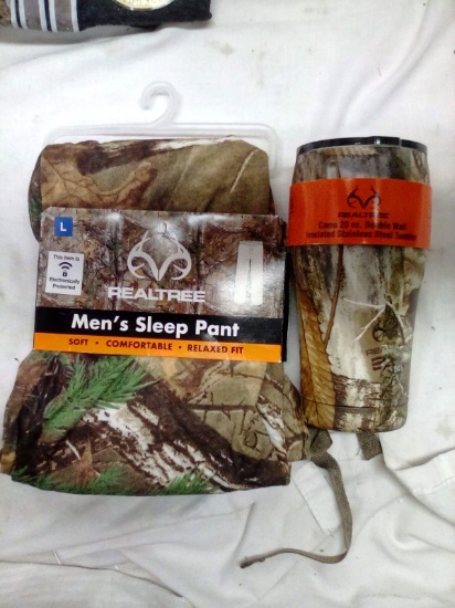 Men's L Realtree sleep Pants & 20oz Cup