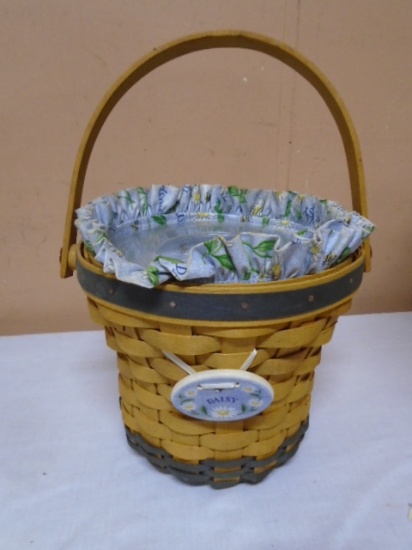 1999 Longaberger Daisy Basket w/Liner and Protector