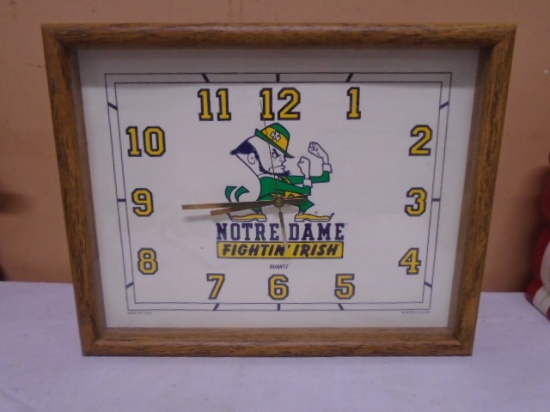 Notre Dame Fighting Irish Wood Framed Wall Clock