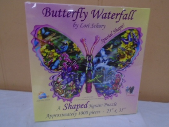 Butterfly Waterfal 1000 pc. Shaped Jigsaw Puzzle