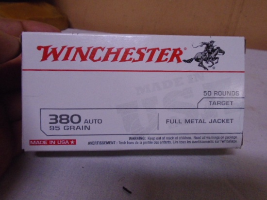 50 Round Box of Winchester 380 Auto Pistol Cartridges