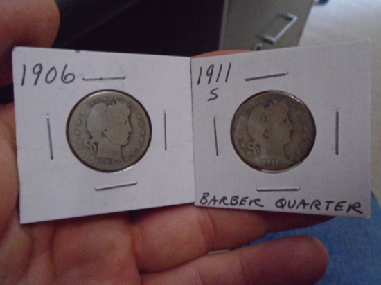 1906 and 1911 S-Mint Barber Quarters
