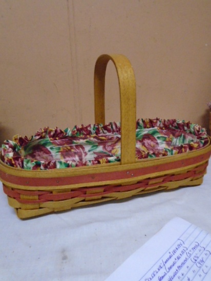 1998 Longaberger May Series Tulip Basket w/Liner and Protector