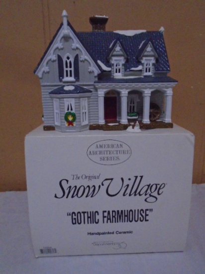 Department 56 Gothic Farm House Lighted Hand Painted Cermamic House