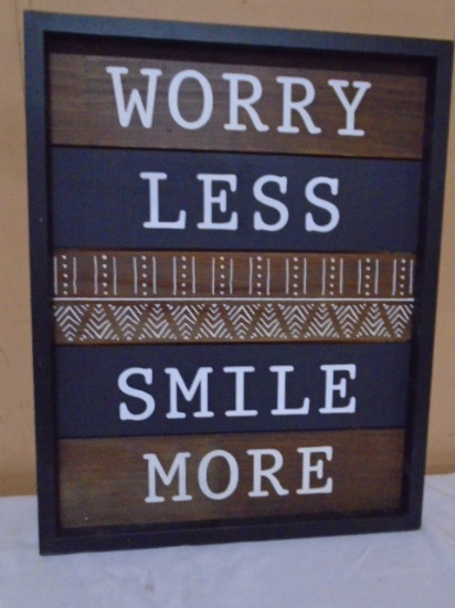 Worry Less Smile More Wooden Wall Art