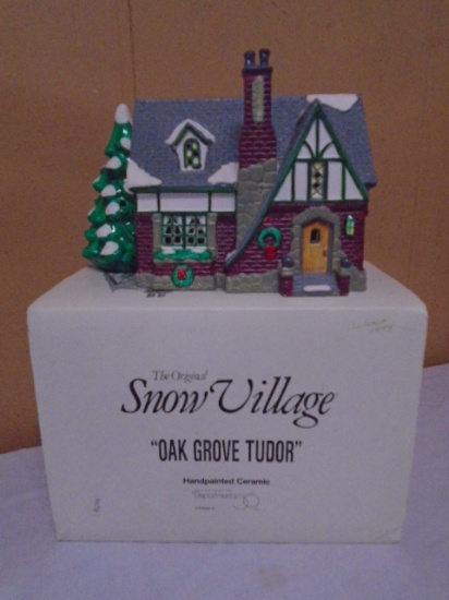 Department 56 Oak Grove Tudor Lighted Hand Painted Cermamic House