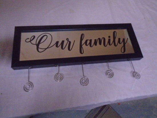 "Our Family" Mirrored Photo Holder