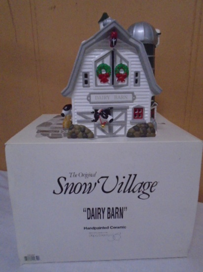 Department 56 Dairy Barn Lighted Hand Painted Cermamic House