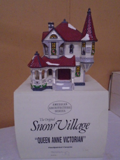 Department 56 Queen Anne Victorian Lighted Hand Painted Cermamic House