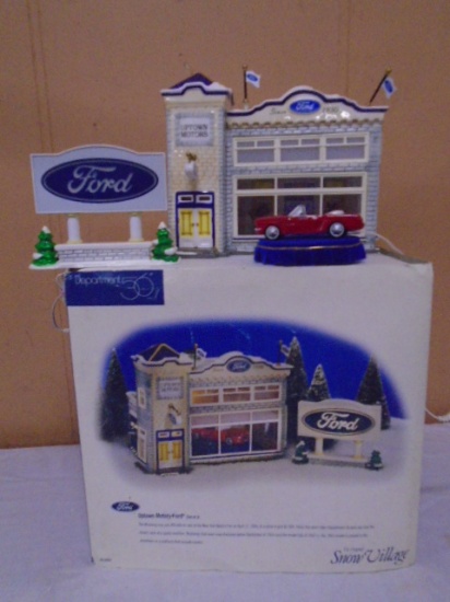 Department 56 Uptown Motors Lighted Hand Painted Cermamic House