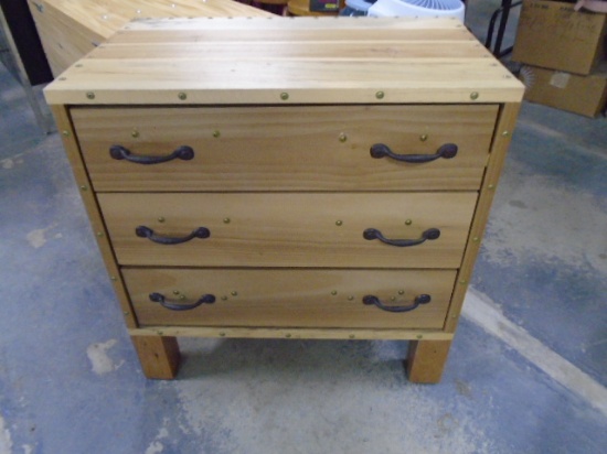 Solid Wood Heavy Duty 3 Drawer Hand Built Chest