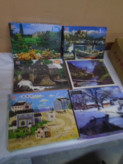 6 Pc. Group of 6000 Pc. And 1000 Pc. Jigsaw Puzzles