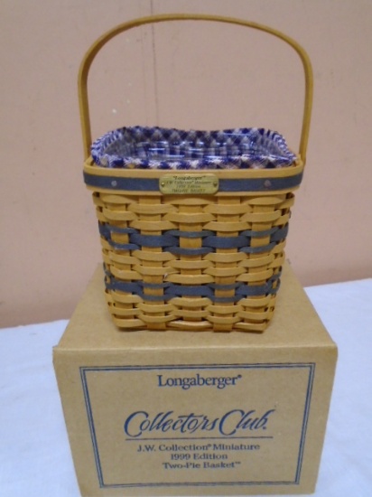 Longaberger JW Miniature Collection 1999 Edition Two-Pie Basket