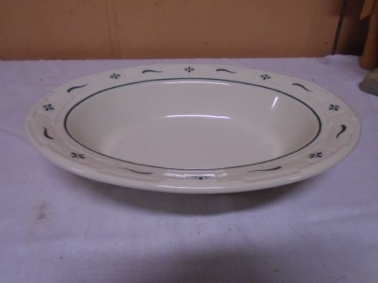 Longaberger Pottery Woven Traditions Heritage Green Vegtable Serving Bowl