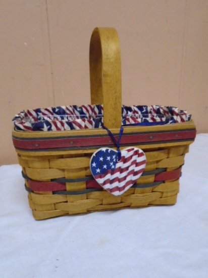1994 Longaberger All American Candle Basket w/ Liner & Protector