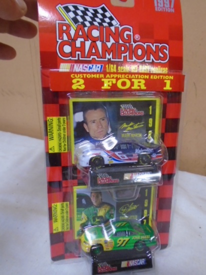 2pc 1997 1:64 Scale Die Cast Mark Martin & Chad Little Cars