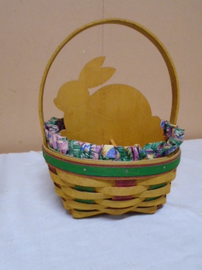 1999 Longaberger Easter Basket w/ Liner-Protector-Rabbit Divider