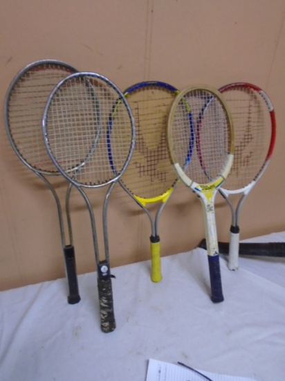 5pc Group of Tennis Raquets