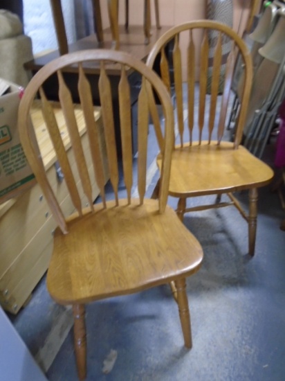 2 Matching Solid Oak Dining Chair