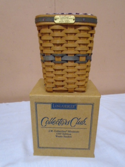 Longaberger 1997 Edition JW Collection Miniature Waste Basket