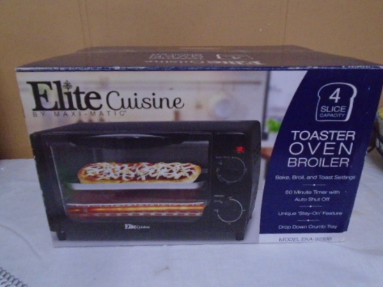 Elite Cuisine 4 Slice Capacity Toaster Oven Broiler