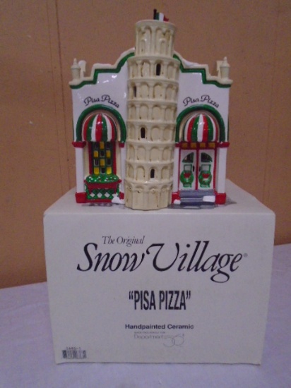 Department 56 Pisa Pizza Lighted Hand Painted Cermamic House