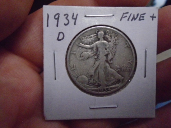 1934 D-Mint Walking Liberty Half Dollar