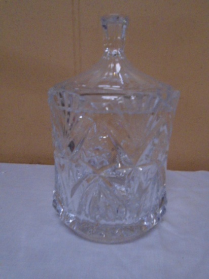 Beautiful Lead Crystal Covered Jar