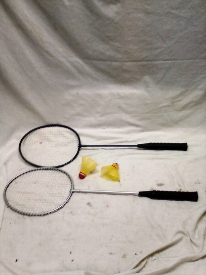 2 Badminton Rackets & Birdies