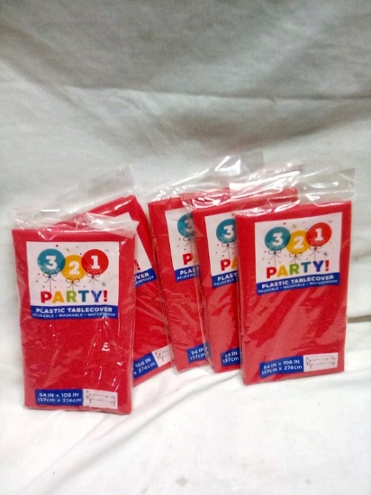 Qty. 5 Plastic Table Covers 54"x108" each