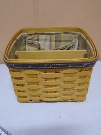 2002 Longaberger Father's Day "Daddy's Caddy" Basket w/ Liner & Protector